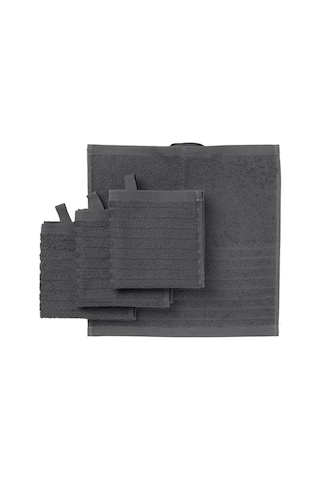 4 Adet El Havlusu, Koyu Gri Renk 30x30 Cm Pamuk,4 Li El-kurulama Havlu Genel