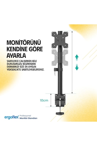 Ergoflex EF61 Steel Design 2-8 kg Asansörlü 13"-32" Monitör Standı