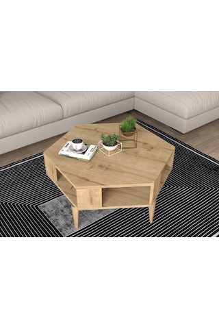 Dekorister Kipera Geometrik Orta Sehpa Safir