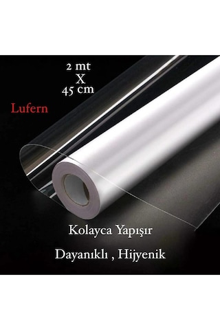 Eşya Koruyucu Şeffaf Film 2 Metre X 45 Cm Yağ Tutmaz Duvar Çizilme Engelleyici Film Folyo Yapışkanlı