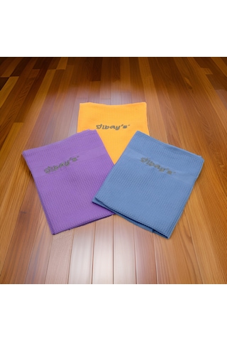 İlbays 3'lü Mikrofiber Temizlik Bezi Mavi-sarı-mor Gri - Sarı