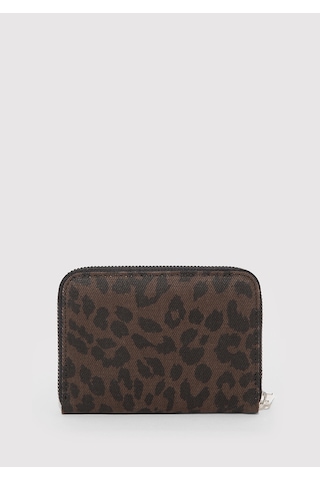 Mavi - Leopar Baskılı Kahverengi Cüzdan 1913678-70221 Kahverengi