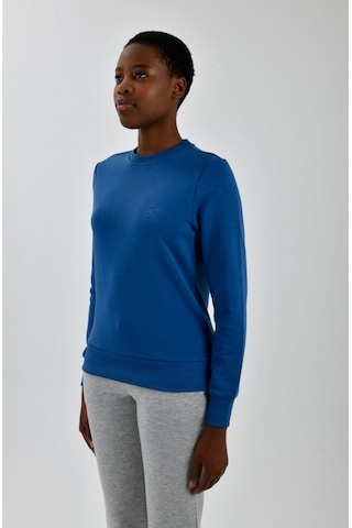 United Colors of Benetton Kadın Sol Göğsü Logo Detaylı Sweatshirt Mavi