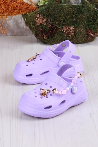 Fort Clx 6990 Plaj Deniz Havuz Terliği Hafif Rahat Esnek Kız Çocuk Terlik Mor