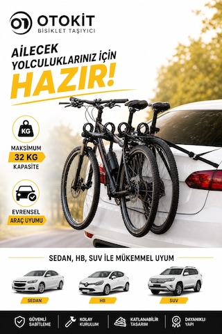 Volkswagen Tiguan 2007 - 2025 Uyumlu Bagaj Arkası 2 Li Bisiklet Taşıyıcı