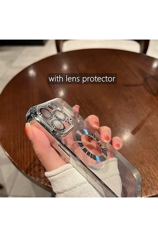 Xiaomi 14t Pro Kılıf Logo Yeri Açık Kamera Lens Korumalı Renkli Kenarlı Şeffaf Silikon Mavi