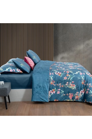 Sarev Leticia Mavi King Size %100 Pamuk Saten "300 Tc" Nevresim Takımı MAVI