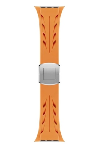Apple Uyumlu  Watch  10 46mm Krd-127 Metal Tokalı Uzunluk Ayarlı Silikon Kordon