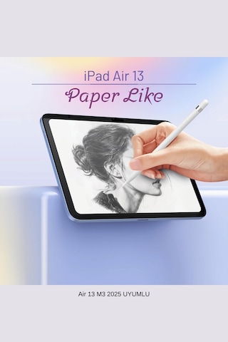 Apple Uyumlu iPad  Air 13 2025 M3 Çip Paper Like Ekran Koruyucu Gerçek Kağıt Hissi Parlama Önleyici