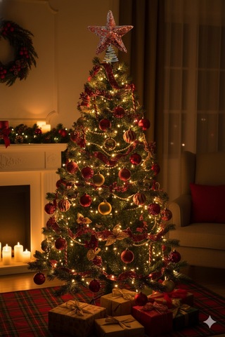 Yılbaşı Ağaç Tepelik 15cm Bronz Pullu Yaylı Yıldız Diğer