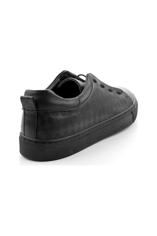 Siyah Hakiki Deri Erkek Sneaker E01535125703 Siyah