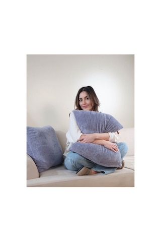 Gri Wellsoft 2'li Hediyelik Dekoratif Kırlent Kılıfı 44x44 Cm