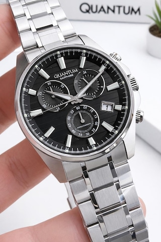 Quantum Sapphire Camlı İtalyan Bileklik Hediyeli 2 Yıl Garantili 10 Atm Erkek Kol Saati 1122.351 Gümüş