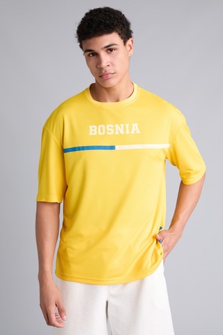 Defacto Boxy Fıt Bisiklet Yaka Bosnia Baskılı Kısa Kollu Sarı Tişört I1072ax26hsyl291 Sarı-yl291