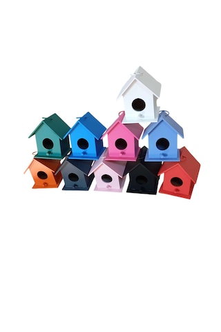 S.t Koleksiyon Hobi Antika Mdf Boyalı Dekoratif Kuş Yuvası 10'lu