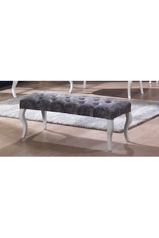 Esertrade Ahşap Ayaklı Kapitone Düğmeli Jerry Kumaşlı Puf/Bench