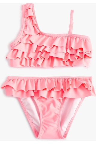 Koton Bikini Takımı Fırfırlı Tek Omuz İnce Askı Detaylı Lila 4skg00009mm Lila