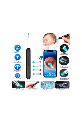 Hd Kameralı Kulak Temizleyici Wifi Android - İos