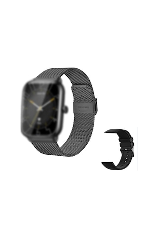 Teltree 1.9 İnç Renkli Dokunmatik Ekranlı Akıllı Saat, Bluetooth Arama, Ip67 Su Geçirmez, Çoklu Spor Modu, Android/ios Uyumlu, Siyah Milan Ve Silikon Kordon