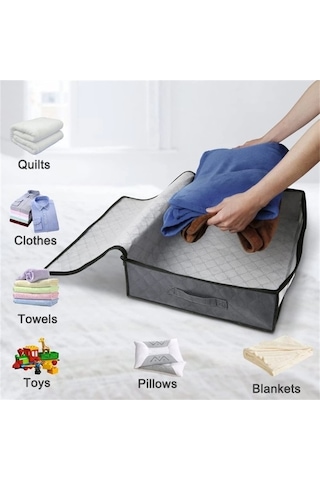 Dancemonkey Tasarım Saplı Katlanabilir Oyuncak Kıyafet Dokumasız Cbtx Çantası Bej Battaniye 4 140l