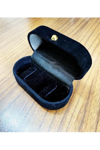 Siyah Kadife Hediye Bayan İnce Yüzük Kutusu Tkt01 Siyah