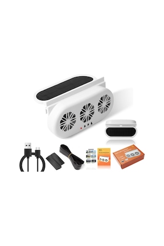 Usb Eklenti Araba Penceresi Egzoz Fanı Araba Hava Sirkülasyonu Soğutma Havalandırma Fanı, Boyut:güneş Beyazı