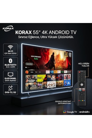 Korax 55" 140 Ekran 4K Ultra HD Android TV