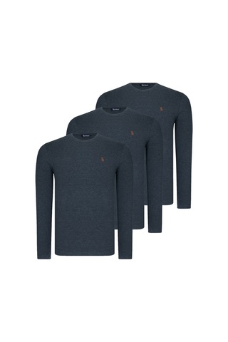 Üçlü Set T8588 Dewberry Yuvarlak Yaka Erkek Sweatshırt-antrasit-antrasit-antrasit Antrasit-antrasit-antrasit