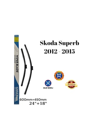 Skoda Superb 2012 2013 2014 2015 Uyumlu 24"+18" İnç Araca Özel Ön Cam Silecek Süpürgesi Takımı 600+450mm