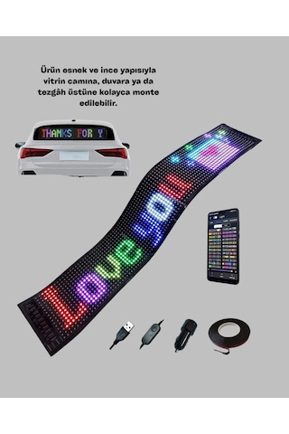 Rgb Renkli Led Ekran Tabela Usb Bağlantılı Ve Kayan Yazı Destekli RGB