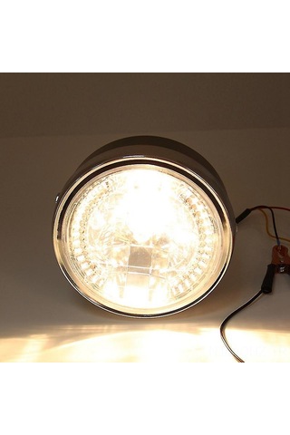 Aubyhe 8 İnç Motor Süspansiyeli Gündüz Farı, Retro Stili Led Ve Halojen Işık Kaynağı, Yüksek/düşük Far Seçeneği İle Yol Görüşünü Artırır