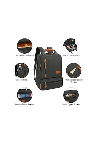 Novahub 3 Parçalı Laptop Çantası Seti - Seyahat, Okul Ve İş İçin Şık Ve Fonksiyonel Gri, Çanta Kombinasyonu Gri