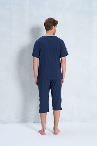 Over Sleep By Poleren Erkek Pijama Takımı Kapri & Bermuda Kısa Kol Lacivert