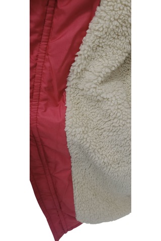 Kız Çocuk /erkek Çocuk Önü Fermuar Cepli Kapüşonu Çıkabilen Peluş Astarlı Kırmızı Renk Mont Kırmızı