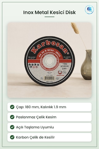 Inox Metal Kesici Disk 180x1.9x22 Mm Zımpara Ucu Avomet Taşlama A