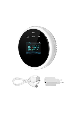 Ranyeek Ev Gaz Alarmı, Wifi Tuya Uygulamalı, Lpg Ve Doğal Gaz Algılayıcı, 70db Sesli Uyarı, 12v Solenoid Valfi, Avrupa Standartı Eu Plug