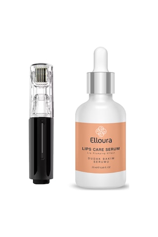 Elloura Dolgunlaştırıcı Dudak Bakım Serumu 20 ML + Aqua Dermaroller