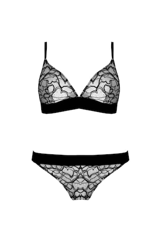 Deep Secret Beyaz-siyah Full Dantel Bralet Strıng Takım Ds20095brt 001