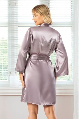 Faal 5909 Kadın Saten Bride Sabahlık-lila Lila