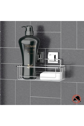 Tenotel Easyfıx Yapışkanlı Tek Katlı Banyo Rafı Krom Ef254