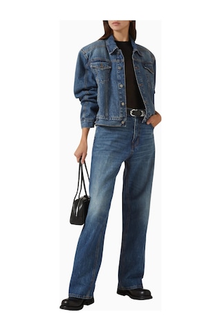 Haikure Renee Boxy Denim Ceket, Oversize Modern Kadın Jean Ceket Mavi