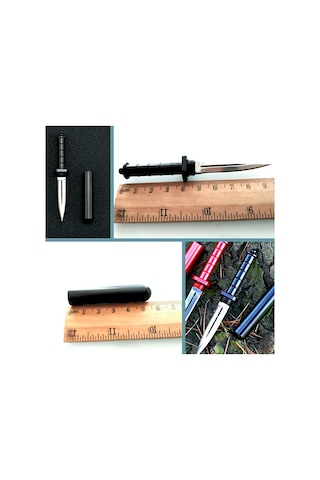Omeniv Mini Kolye Anahtarlık Siyah Kamp Çakı Kamp Bıçak Av Outdoor Siyah