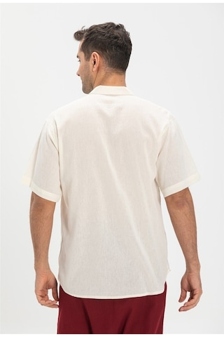 Kısa Kol Şile Bezi Hakim Yaka Erkek Tshirt Krem 3002