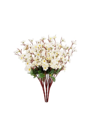 Yapay Çiçek Bahardalı Japon Kiraz Çiçeği 9 Dallı 35Cm Beyaz 3 Dem