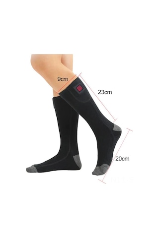 Springsun Usb Şarjlı 3 Seviyeli Isıtmalı Pamuk Çorap - Kışın Ayaklarınızı Sıcak Tutar 110 Karakter Siyah