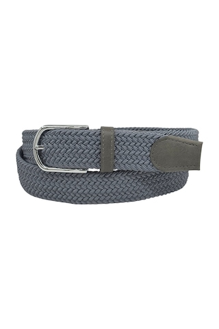 Süzer Deri 3.5 Cm. Elastik Esnek Unisex Örgü Kemer Füme Füme