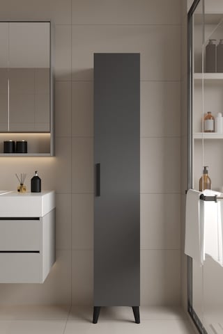 Mundo Tek Kapılı Banyo Dolabı Çok Amaçlı Dolap - Antrasit Antrasit