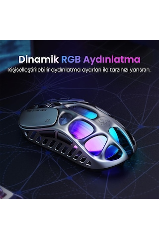 Gravastar K1 Pro Mekanik Gaming Klavye, X Kablosuz Optik Mouse Ve Mousepad Oyuncu Seti, Cyberflare Optik