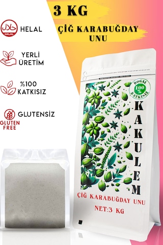 Kakulem Glutensiz Çiğ Karabuğday Unu 3 Kg