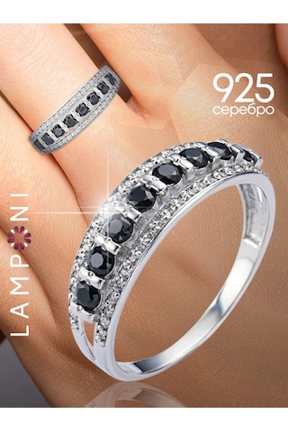 Lamponi Zirkon Ve Spinel Taşlı 925 Ayar Gümüş Halka Yol Parçası 246653073 Gri